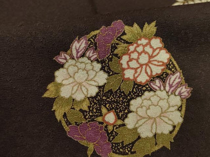 平和屋着物●上質な小紋　花丸文　金彩　正絹　逸品　AABI9644ck