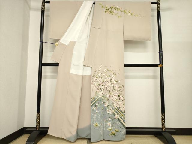 平和屋着物●本加賀友禅作家　木村喜博　訪問着　風景花鳥文　正絹　逸品　AABI9649ck