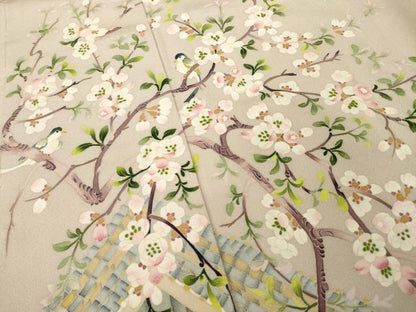 平和屋着物●本加賀友禅作家　木村喜博　訪問着　風景花鳥文　正絹　逸品　AABI9649ck
