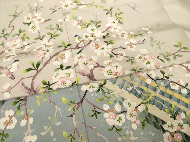 平和屋着物●本加賀友禅作家　木村喜博　訪問着　風景花鳥文　正絹　逸品　AABI9649ck