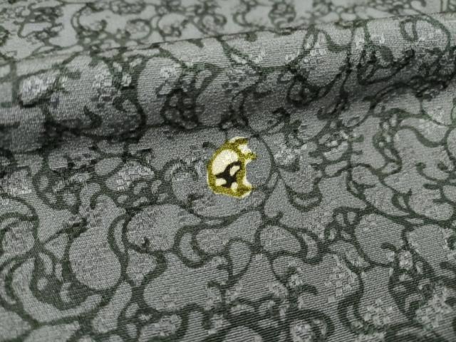 平和屋着物●琉球紅型　小紋　花唐草文　正絹　逸品　AABI9650ck