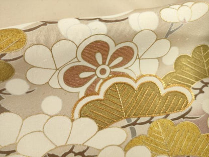 平和屋着物●創業460年・千總　色留袖　駒刺繍　松竹梅流水文　金彩　正絹　逸品　AABI9652ck