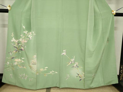 平和屋着物●京加賀友禅　百貫石峰 　訪問着　草花文　正絹　逸品　AABI9655ck
