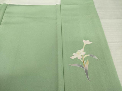 平和屋着物●京加賀友禅　百貫石峰 　訪問着　草花文　正絹　逸品　AABI9655ck