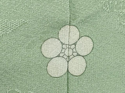 平和屋着物●上質な色無地　風景地紋　利休鼠色　正絹　逸品　AABI9658ck