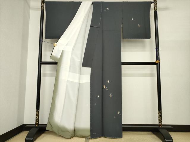 平和屋着物●訪問着　総刺繍　フクロウ　梟　金糸　正絹　逸品　未使用　AABI9659ck