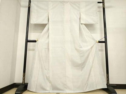平和屋着物●本塩沢　110亀甲　よろけ花間道　正絹　逸品　AABI9660ck