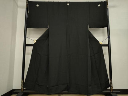 平和屋着物●男性　黒紋付　伊勢丹扱い　正絹　逸品　AABI9666ck