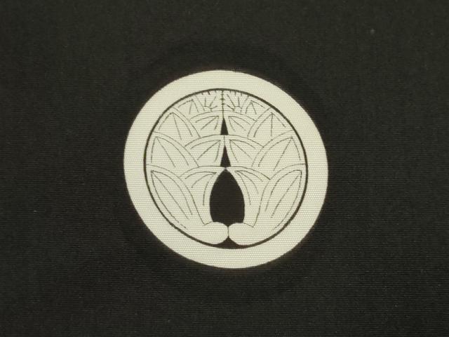 平和屋着物●男性　黒紋付　正絹　逸品　AABI9667ck
