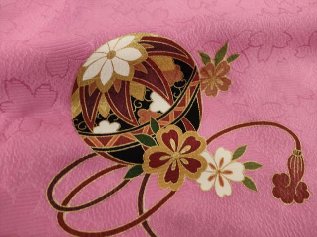平和屋着物●豪華振袖　花毬文　金彩　仮絵羽　逸品　未使用　AABI9669ck