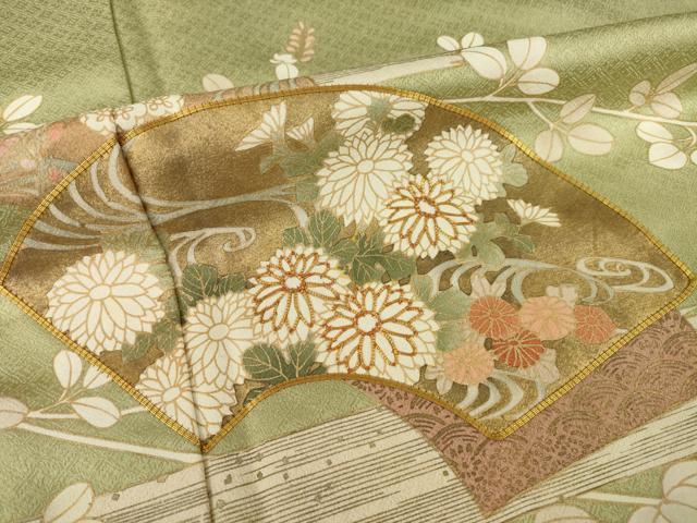 平和屋着物●豪華色留袖　駒刺繍　地紙花文　金彩　ますいわ屋扱い　正絹　逸品　AABI9673ck
