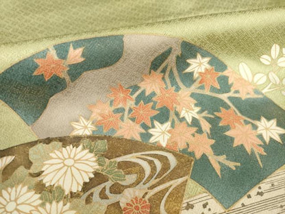 平和屋着物●豪華色留袖　駒刺繍　地紙花文　金彩　ますいわ屋扱い　正絹　逸品　AABI9673ck