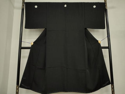 平和屋着物●男性　黒紋付　正絹　逸品　未使用　AABI9675ck