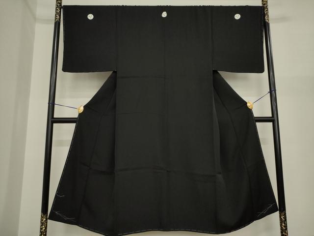 平和屋着物●男性　黒紋付　正絹　逸品　未使用　AABI9675ck