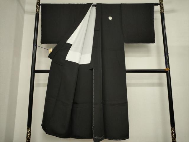 平和屋着物●男性　黒紋付　正絹　逸品　未使用　AABI9675ck