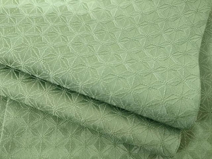 平和屋着物●上質な色無地　麻の葉文様　利休鼠色　正絹　逸品　AABI9676ck