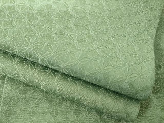 平和屋着物●上質な色無地　麻の葉文様　利休鼠色　正絹　逸品　AABI9676ck