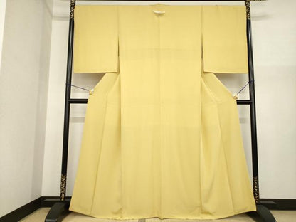 平和屋着物●上質な色無地　榛色　正絹　逸品　未使用　AABI9677ck