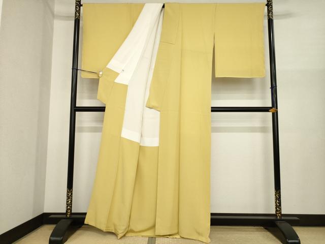 平和屋着物●上質な色無地　榛色　正絹　逸品　未使用　AABI9677ck