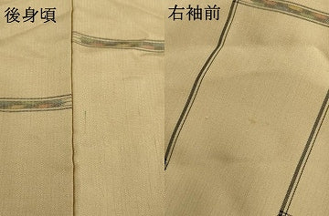 平和屋着物●上質な紬　幾何学文様　正絹　逸品　AABI9678ck