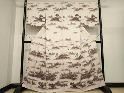 平和屋着物●訪問着　鳥獣文　正絹　逸品　AABI9681ck
