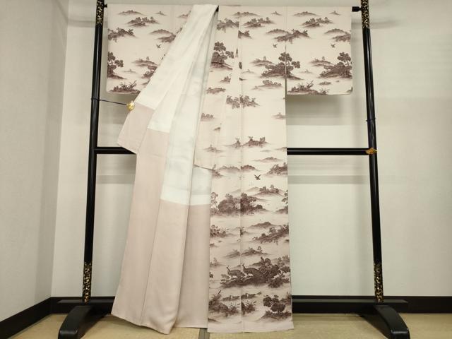 平和屋着物●訪問着　鳥獣文　正絹　逸品　AABI9681ck