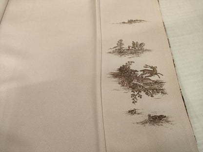 平和屋着物●訪問着　鳥獣文　正絹　逸品　AABI9681ck