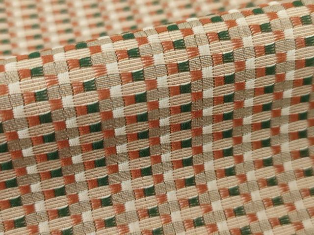 平和屋着物●お召　幾何学文様　正絹　逸品　AABI9682ck