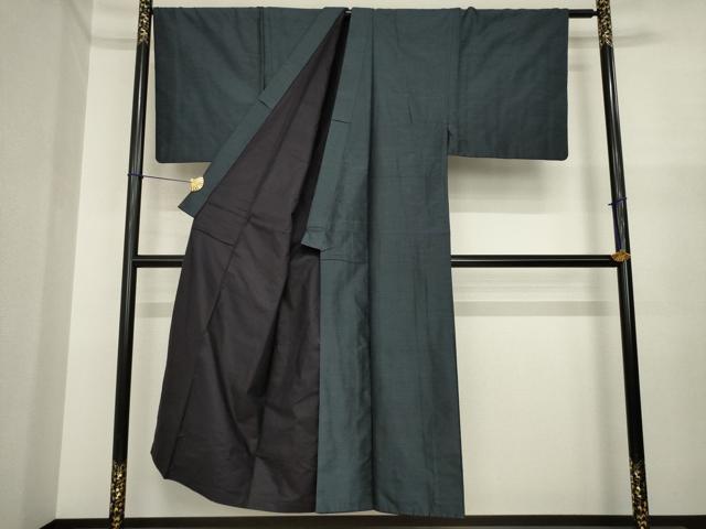 平和屋着物●男性　本場大島紬　アンサンブル　亀甲絣　正絹　逸品　AABI9691ck