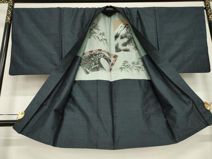 平和屋着物●男性　本場大島紬　アンサンブル　亀甲絣　正絹　逸品　AABI9691ck
