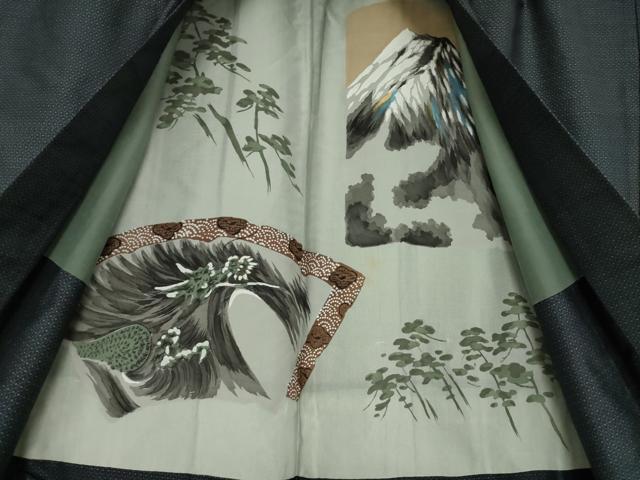 平和屋着物●男性　本場大島紬　アンサンブル　亀甲絣　正絹　逸品　AABI9691ck
