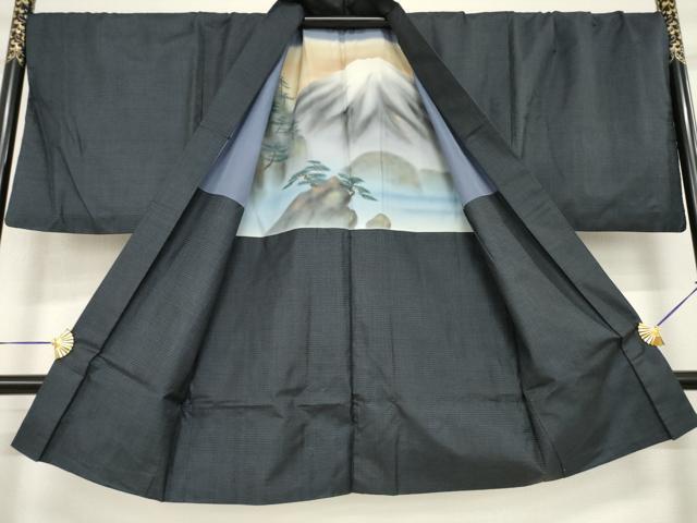 平和屋着物●男性　本場大島紬　アンサンブル・長襦袢(袷)セット　100亀甲　総詰め　正絹　逸品　AABI9695ck