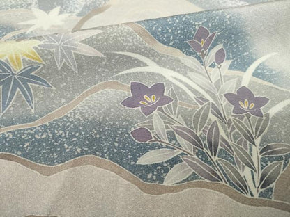 平和屋着物●訪問着　友禅　作家物　立波花文　正絹　逸品　AABI9697ck