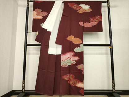 平和屋着物●訪問着　絞り　雲重ね文　金彩　正絹　逸品　AABI9698ck