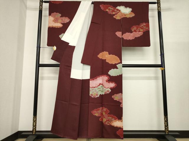 平和屋着物●訪問着　絞り　雲重ね文　金彩　正絹　逸品　AABI9698ck