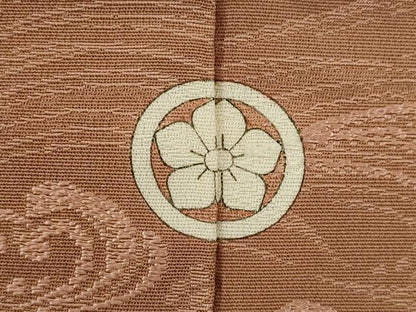 平和屋着物●上質な色無地　立波地紋　煎茶色　正絹　逸品　AABI9699ck