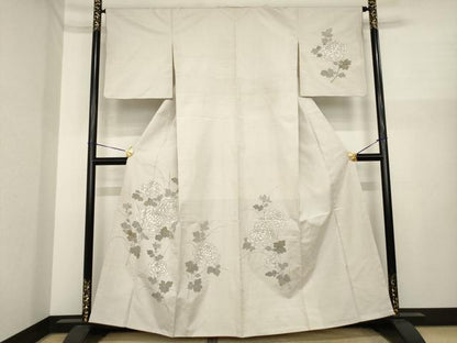 平和屋着物●訪問着　紬地　乱菊　正絹　逸品　AABI9700ck