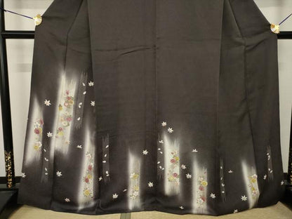 平和屋着物●訪問着　短冊花文　暈し染め　金彩　正絹　逸品　AABI9701ck