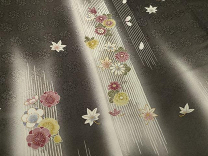 平和屋着物●訪問着　短冊花文　暈し染め　金彩　正絹　逸品　AABI9701ck