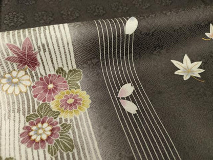 平和屋着物●訪問着　短冊花文　暈し染め　金彩　正絹　逸品　AABI9701ck