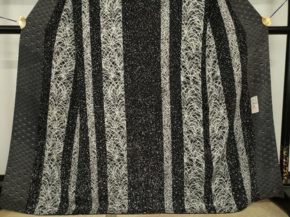 平和屋着物●伝統工芸士　水谷滉　小紋　間道　黒地　正絹　逸品　AABI9702ck