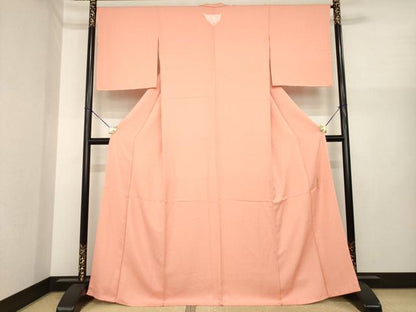 平和屋着物●本草木染作家　瑞鳳　色無地　紋意匠　東雲色　高島屋扱い　正絹　逸品　AABI9706ck
