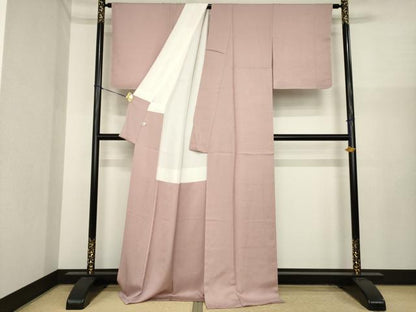 平和屋着物●上質な色無地　作家物　加賀の調　吉祥地紋　鴇浅葱色　正絹　逸品　未使用　AABI9708ck