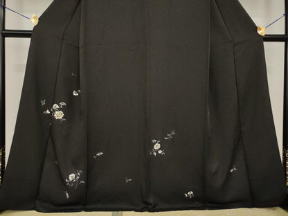 平和屋着物●訪問着　総刺繍　舞花文　金銀糸　正絹　逸品　AABI9710ck