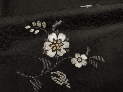 平和屋着物●訪問着　総刺繍　舞花文　金銀糸　正絹　逸品　AABI9710ck