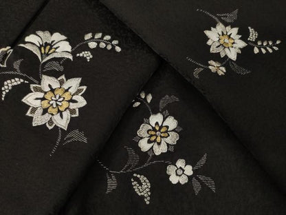 平和屋着物●訪問着　総刺繍　舞花文　金銀糸　正絹　逸品　AABI9710ck