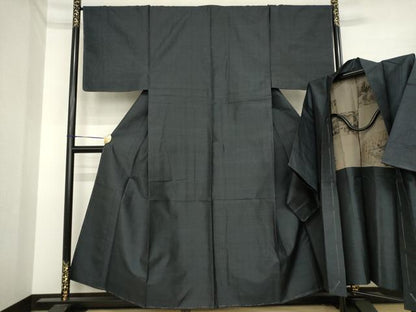 平和屋着物●男性　本場大島紬　アンサンブル　80亀甲　総詰め　正絹　逸品　AABI9711ck