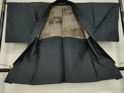 平和屋着物●男性　本場大島紬　アンサンブル　80亀甲　総詰め　正絹　逸品　AABI9711ck
