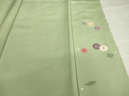 平和屋着物●訪問着　駒刺繍　雪輪花文　暈し染め　金彩　正絹　逸品　AABI9715ck