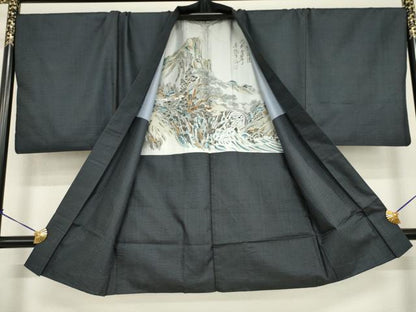 平和屋着物●男性　本場大島紬　アンサンブル　100亀甲　総詰め　正絹　逸品　AABI9716ck